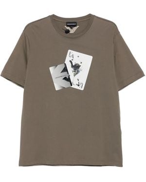 Emporio Armani Graphic-Print T-Shirt - Gray