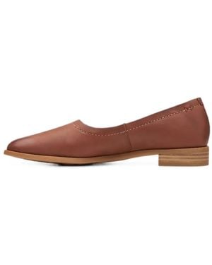 Clarks Pure Walk Leather Flat Pumps - Brown