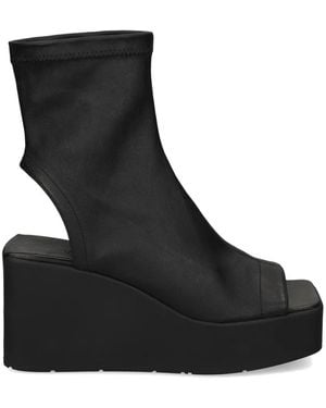 Vic Matié Cut-Out Wedge Sandals - Black