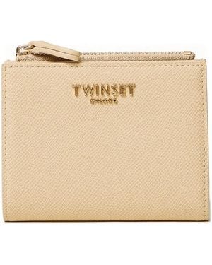 Twinset Portefeuille À Fermeture Zippée - Natural