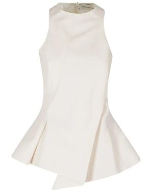 Magda Butrym Asymmetric Peplum Blouse - White