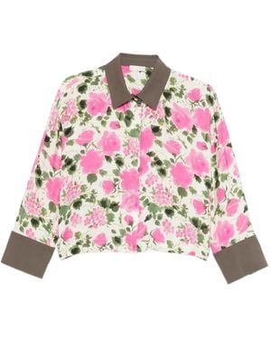 Liu Jo Floral Print Button Shirt - Red