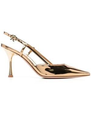 Gianvito Rossi Ribbon 85Mm スリングバック パンプス - ナチュラル