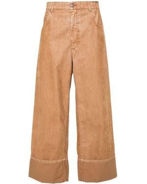Marni High-Waist Wide-Leg Pants - Natural