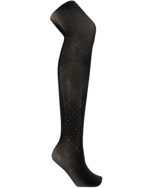 Heist Scattered Crystal Cross Stockings - Black