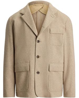 Ralph Lauren Textured Flapped Pocket Jacket - Natural