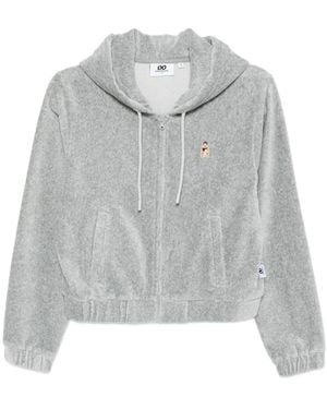 Chocoolate Felpa Con Logo E Cappuccio - Grigio