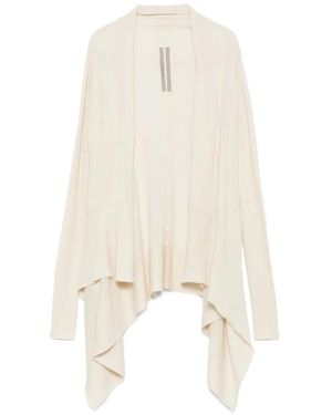 Rick Owens Cárdigan con dobladillo asimétrico - Blanco