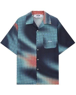 MSGM Chemise À Poche Poitrine - Blue