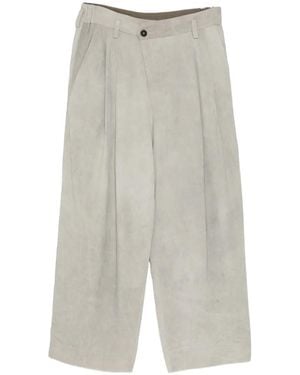 Ziggy Chen Pleated Wide-Leg Pants - Gray