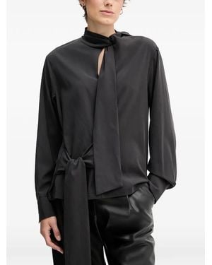 Sandro Ferrone Blusa Con Collo Lavallière - Grigio
