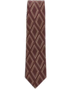 Emporio Armani Cravate À Losanges - Brown