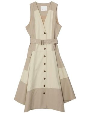 3.1 Phillip Lim Midikleid Mit Knopfleiste - Natur