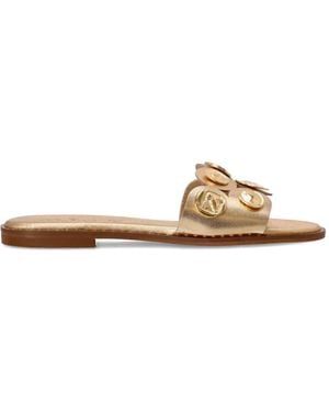 Kotris Sandals Coin-Embellished Sandals - White