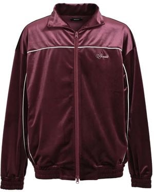 BREATH Script-Logo Piping Velour Sweatshirt - Purple
