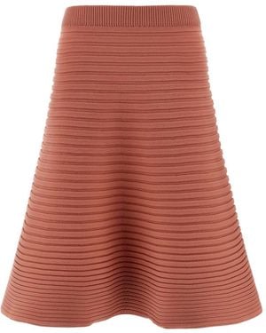 Pleats Please Issey Miyake Bounce Knit Pleated Midi Skirt - Red