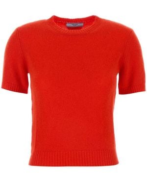 Prada Pullover Aus Kaschmir - Rot