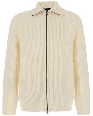 Tagliatore Ribgebreid Vest - Naturel