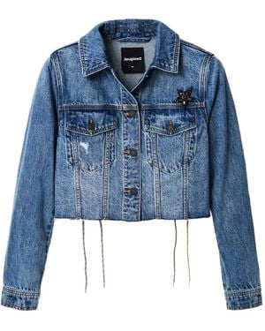 Desigual Power Lace-up Denim Jacket - ブルー