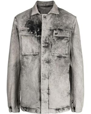 Boris Bidjan Saberi ダメージ デニムジャケット - グレー