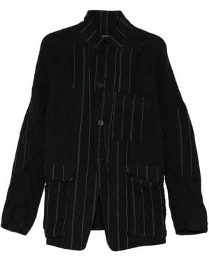 D HYGEN Striped Blazer - Black
