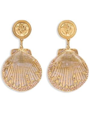 Roberto Cavalli シェルドロップ ピアス - ナチュラル