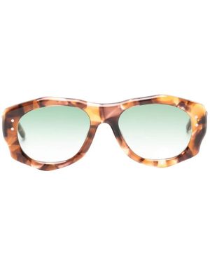 Lesca Peggy Round-Frame Sunglasses - Metallic