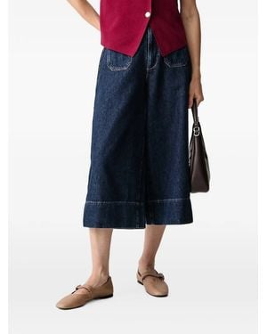 Morgan Vaqueros Anchos Estilo Capri - Azul