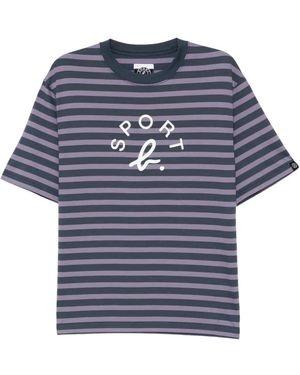 SPORT b. by agnès b. Striped Logo-Print T-Shirt - Blue
