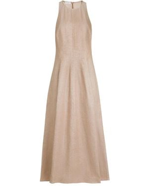 Brunello Cucinelli Maxi Sparkling-Twill Dress - Natural