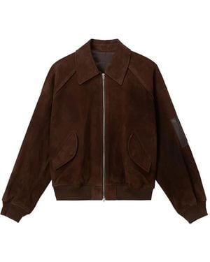 Juun.J Zip Pocket Suede Jacket - Brown