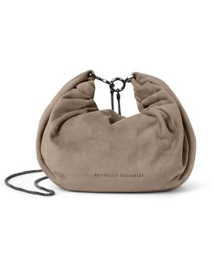 Brunello Cucinelli ロゴ ショルダーバッグ - ブラウン