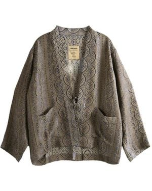 Uma Wang Juno Patterned Jacket - Brown