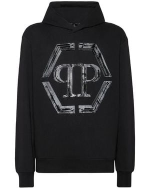 Philipp Plein Strass Hexagon Hoodie - Black