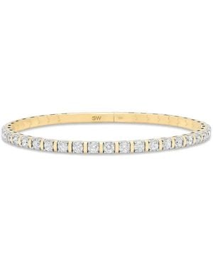 Sara Weinstock Flexion Eternity Diamond Bangle - Metallic