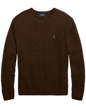 Polo Ralph Lauren Pull En Maille Torsadée - Marron