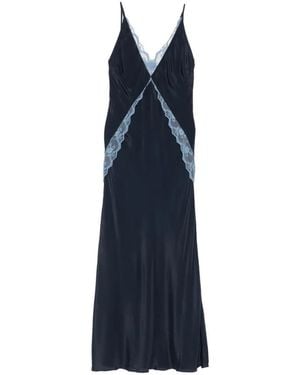 SIR. Elsie Lace-Trim Slip Maxi Dress - Blue