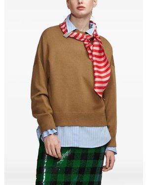 Essentiel Antwerp Verzierter Pullover Mit Schaldetail - Grün