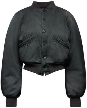 MM6 by Maison Martin Margiela Cropped Bomber Jacket - Black