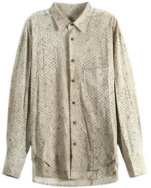 Ziggy Chen Camisa Sin Rematar Con Cuadrícula Estampada - Blanco