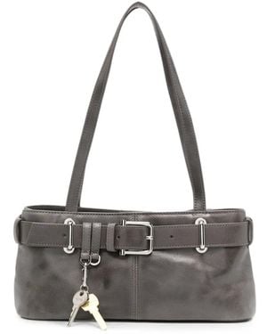 OSOI Buckle-Detail Leather Tote Bag - Gray