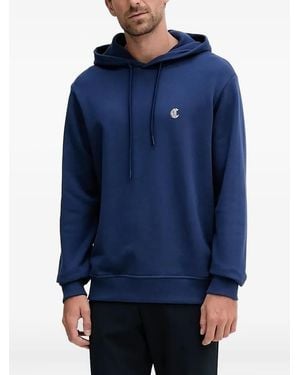 Just Cavalli Logo-Detail Hoodie - Blue