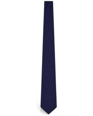 Giorgio Armani Zigzag-Jacquard Tie - Blue