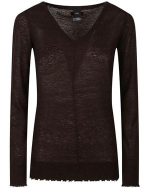 Pinko Jersey Con Efecto Envejecido Y Cuello En V - Negro
