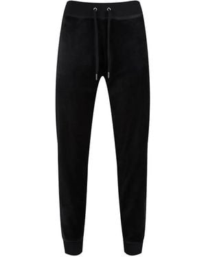 Juicy Couture Velour Cuffed Track Trousers - Black