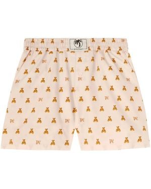 Palm Angels Mini Bear Monogram Shorts - Natural
