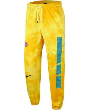 Nike Tie-Dye Graphic-Print Joggers - Yellow