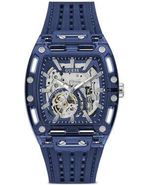 Guess Phoenix Skeleton 41.5Mm Watch - Blue