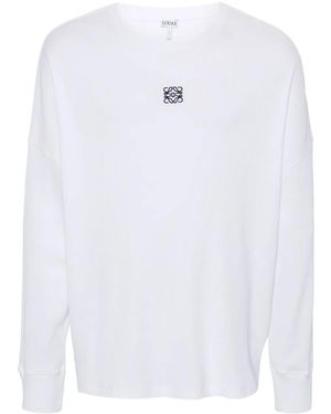 Loewe Camiseta Con Anagrama Bordado - Blanco