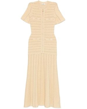 Sandro Maxi Textured-Knit Dress - Natural